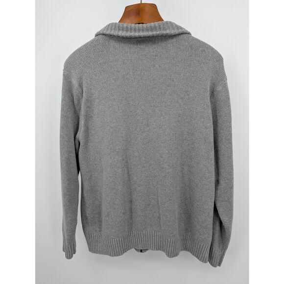 Gray Knit Full Zip Men's Sweater Size 2XL by EastSide WestSide - Picture 2 of 3